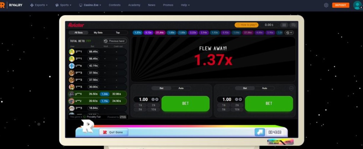 Play Aviator at Rivalry Casino